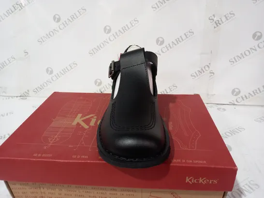 KICKERS LO AZTEC LEATHER SCHOOL SHOES BLACK SIZE 7