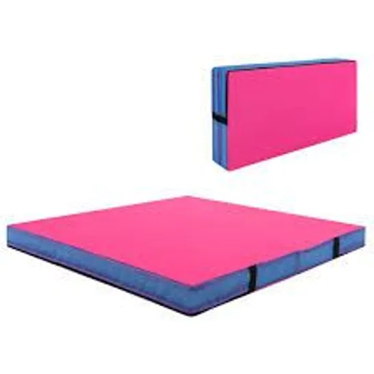 BOXED FOLDING GYMNASTIC MAT WITH PU LEATHER COVER AND CARRYING HANDLES 