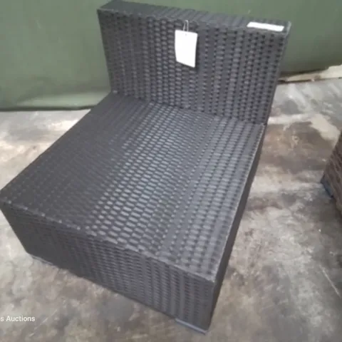 DESIGNER BLACK RATTAN SINGLE UNIT ARMLESS SEAT