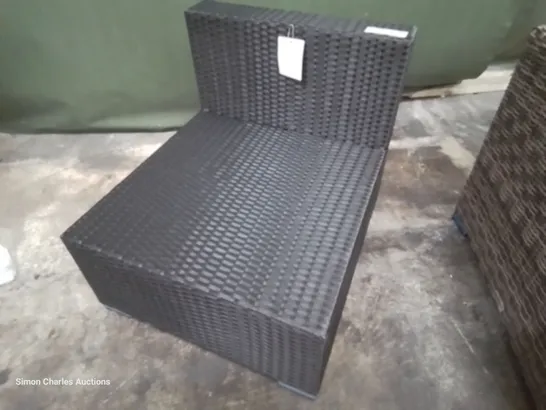 DESIGNER BLACK RATTAN SINGLE UNIT ARMLESS SEAT