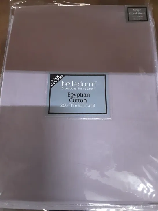 200TC EGYPTIAN-QUALITY COTTON FITTED SHEET SINGLE COLOUR: MULBERRY