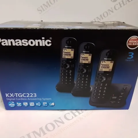 LOT OF 8 PANASONIC KX-TGC223 3-HANDSET DIGITAL CORDLESS ANSWERING SYSTEM PHONES