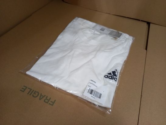 PACKAGED ADIDAS WHITE/LOGO CREW NECK TEE - LARGE