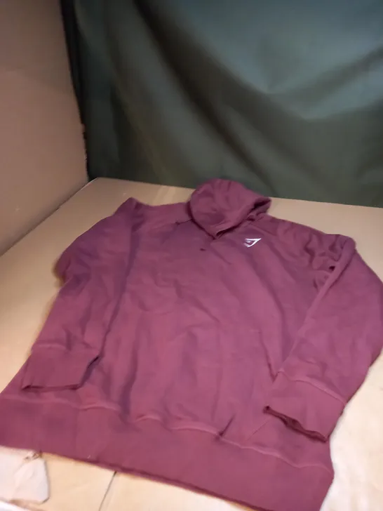 BURGANDY GYMSHARK HOODIE SIZE L 