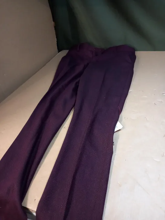 PAIR OF BERGUNDY COTTON TROUSER W30