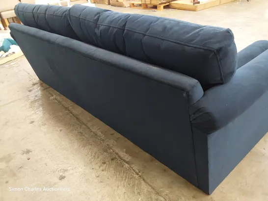 QUALITY BRITISH DESIGNER LOUNGE Co. THREE SEATER SOFA PLUSH NAVY FABRIC 