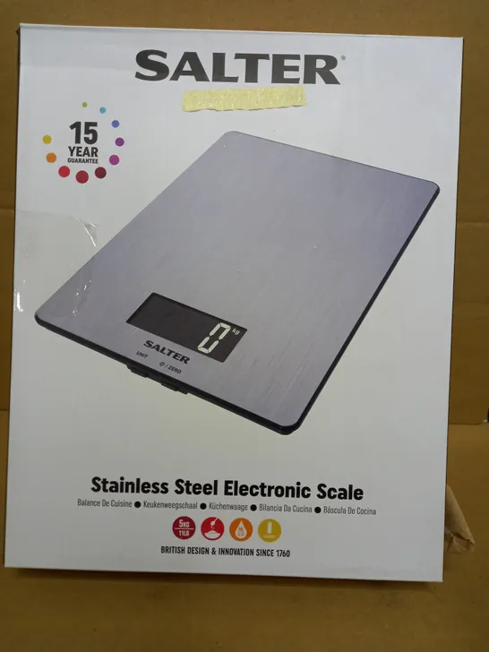 BOXED SALTER STAINLESS STEEL DIGITAL SCALE 