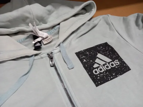 ADIDAS ZIP THROUGH HOODIE IN LIGHT GREEN - UK M