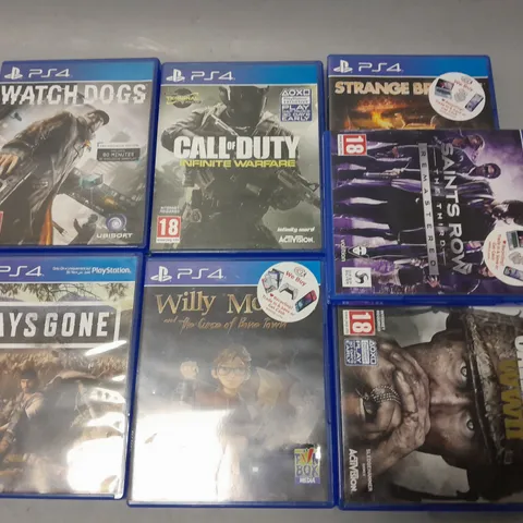 LOT OF 7 ASSORTED PS4 GAMES TO INCLUDE DAYS GONE, WATCH DOGS AND SAINTS ROW