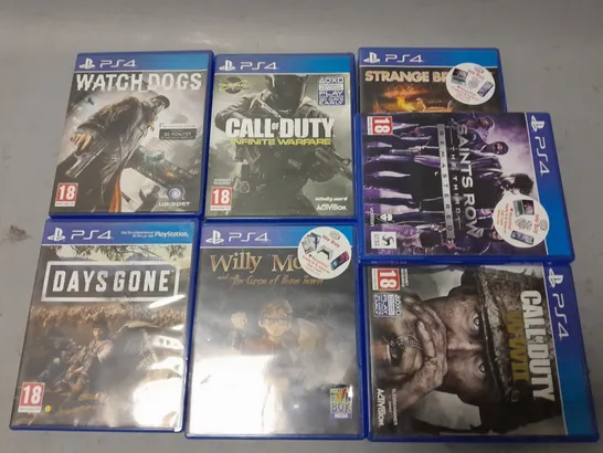 LOT OF 7 ASSORTED PS4 GAMES TO INCLUDE DAYS GONE, WATCH DOGS AND SAINTS ROW