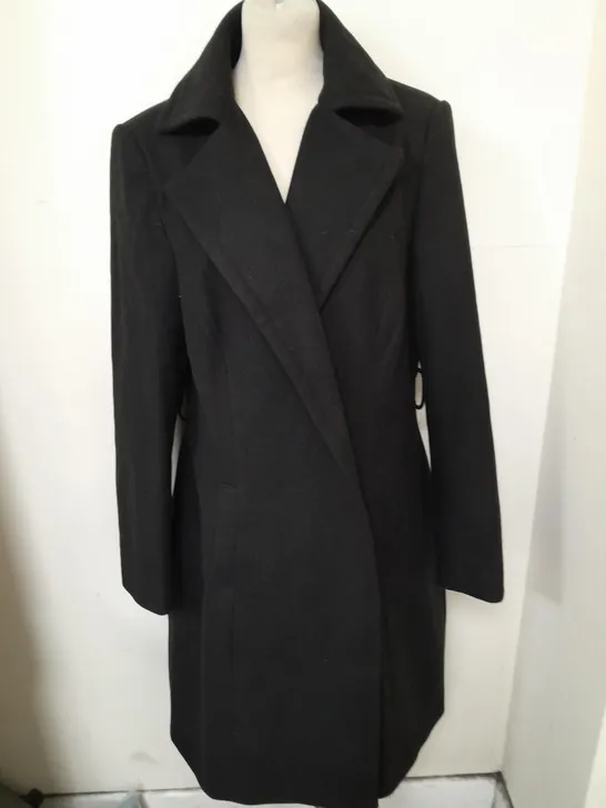 LIPSY LONDON BLACK LONGLINE COAT - UK 18