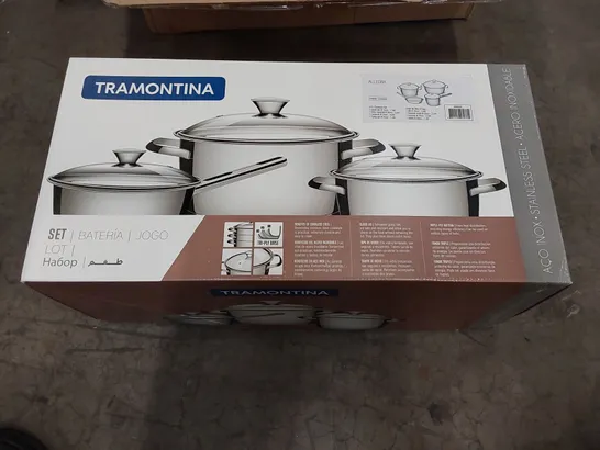 BOXED TRAMONITA ALLEGRA 4 PIECE STAINLESS STEEL COOKWARE SET (1 BOX)