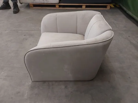 DESIGNER LOREN CHAMPAGNE VELVET ARMCHAIR 