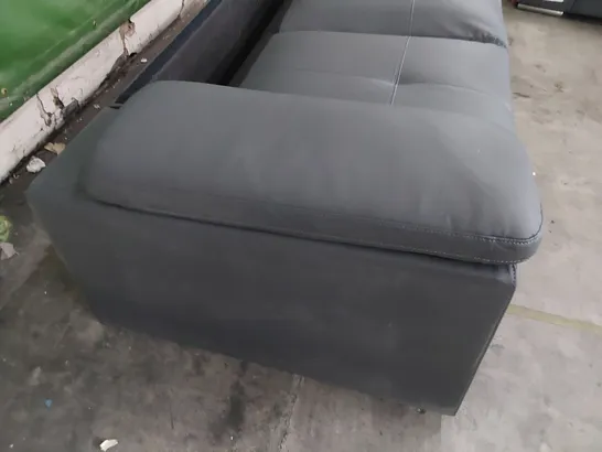 TWO SEATER SOFA BASE CHARCOAL LEATHER (NO BACK)