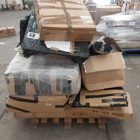 PALLET OF ASSORTED HOUSEHOLD GOODS AND INCOMPLETE FURNITURE PARTS 