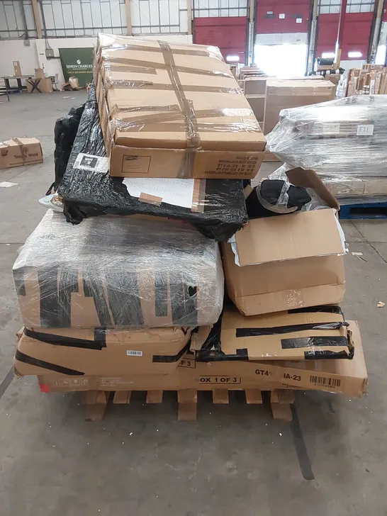 PALLET OF ASSORTED HOUSEHOLD GOODS AND INCOMPLETE FURNITURE PARTS 