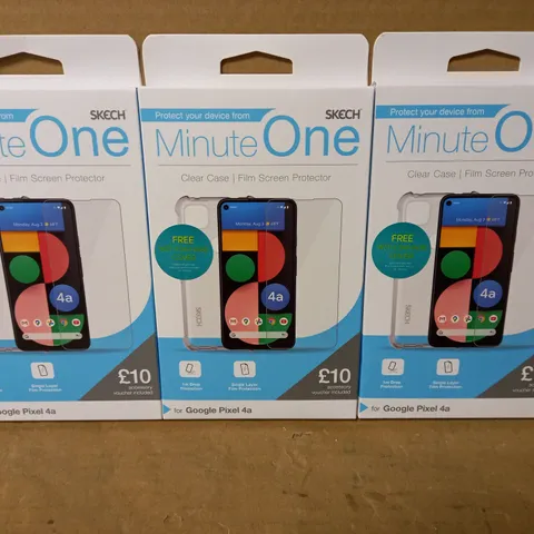 LOT OF 3 MINUTE ONE CLEAR CASES FOR GOOGLE PIXEL 4A