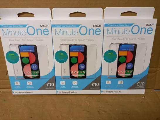 LOT OF 3 MINUTE ONE CLEAR CASES FOR GOOGLE PIXEL 4A