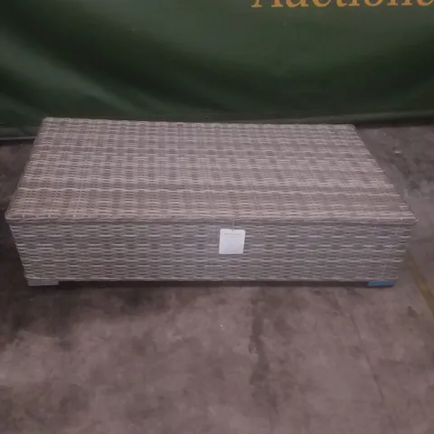 RATTAN EFFECT GARDEN COFFEE TABLE GREY