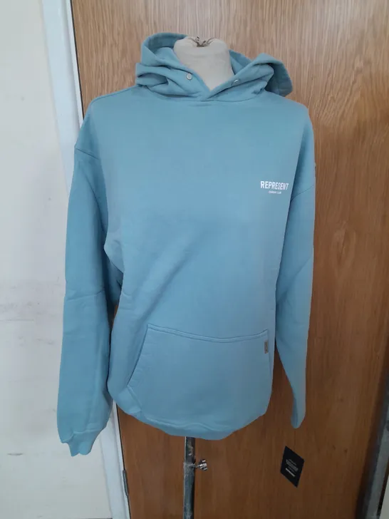 REPRESENT OWNER'S CLUB JERSEY HOODIE IN POWDER BLUE SIZE XXS