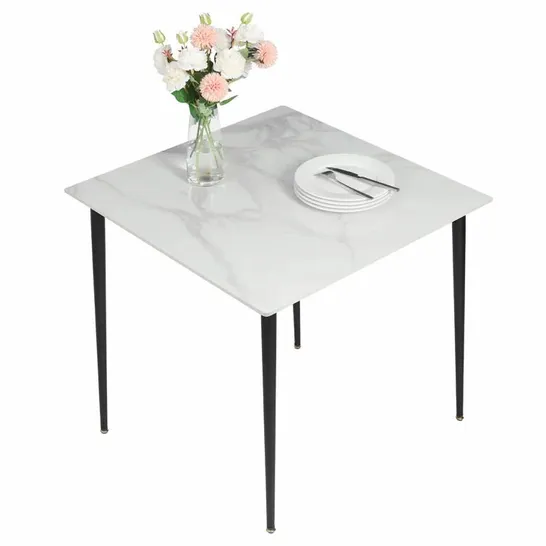 BOXED FUNG SQUARE 80CM L X 80CM W DINING TABLE - WHITE (1 BOX)