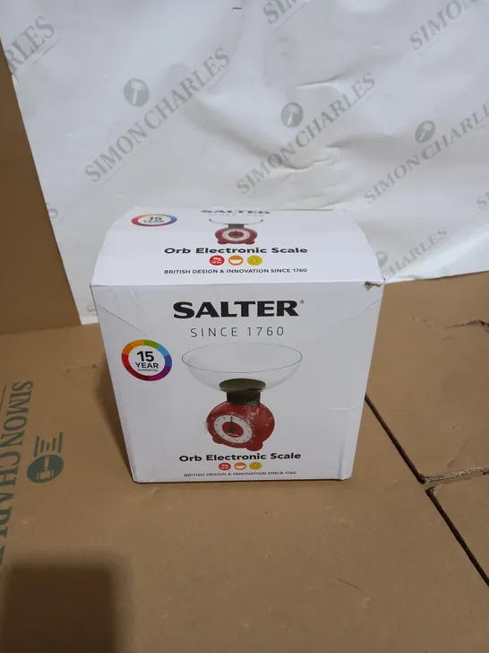 SALTER ORB MECHANICAL KITCHEN SCALES - RED