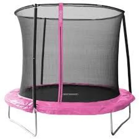 BOXED 8FT BOUNCE PRO TRAMPOLINE PINK 