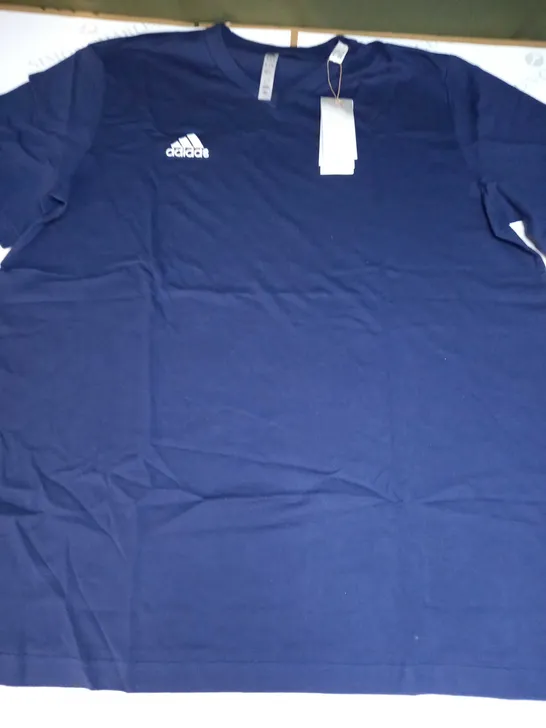 ADIDAS SHORT SLEEVE V-NECK T-SHIRT IN NAVY - UK L