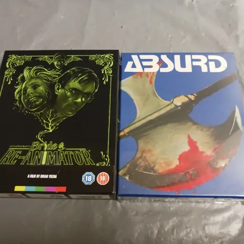 LOT OF 2 CULT HORROR FILMS INCLUDES SEALED ABSURB AND BRIDE OF RE-ANIMATOR