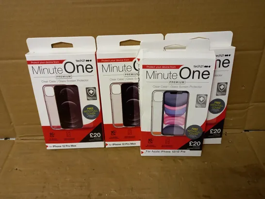 LOT OF 4 MINUTE ONE CLEAR CASES INCLUDING 3 FOR IPHONE 12 PRO MAX AND 1 FOR IPHONE 12/12 PRO