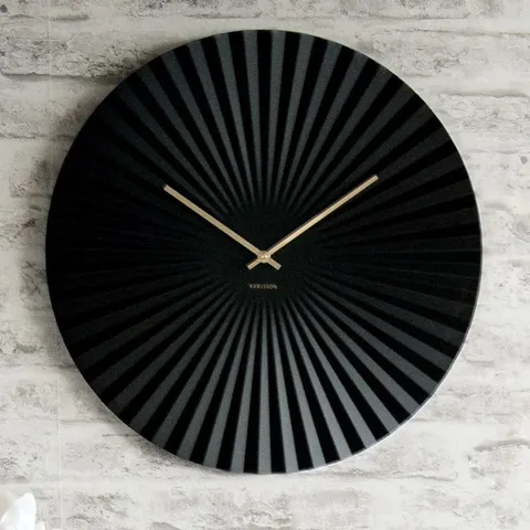 BOXED SENSU SILENT WALL CLOCK BLACK 40CM