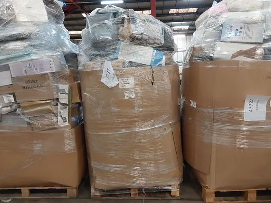 LARGE PALLET OF ASSORTED BEDROOM AND COMFORT BASED PRODUCTS TO INCLUDE; PILLOWS, SUPPORT SEAT CUSHIONS, SIMILARLY RELATED GOODS AND HOUSEHOLD ITEMS