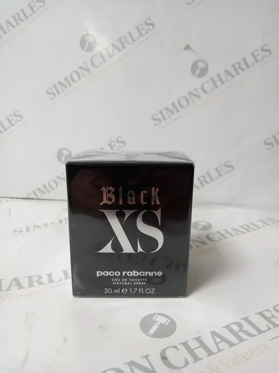 BOXED PACO RABANNE BLACK XS EAU DE TOILETTE NATURAL SPRAY 50ML - SEALED 