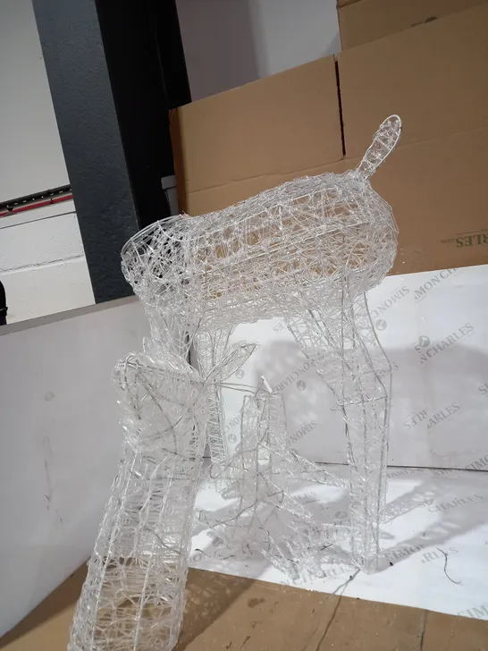 LARGE ACRYLIC REINDEER AND SLEIGH LIGHT UP OUTDOOR CHRISTMAS DECORATION RRP £129.99