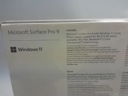 SEALED MICROSOFT SURFACE PRO 9 12TH GEN INTEL CORE I5 PROCESSOR 8GB GO RAM GT RAM 256GB - GRAPHITE