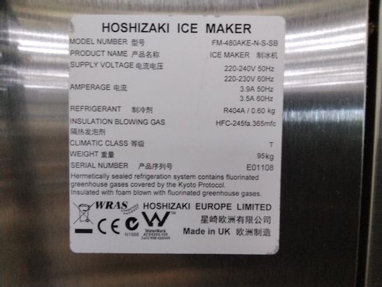 HOSHIZAKI ICE MAKER FM-480AKE-N-S-SB WITH STAND & TROLLEY 