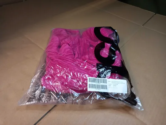 PACKAGED ASOS HOT PINK PLISSE T-SHIRT - SIZE 20