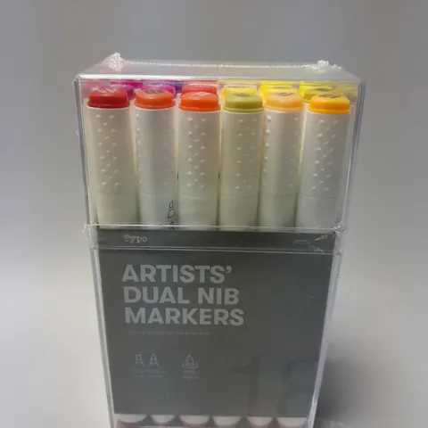 SEALED TYPO ARTISTS DUAL NIB MARKERS 18 PACK