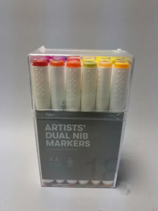 SEALED TYPO ARTISTS DUAL NIB MARKERS 18 PACK