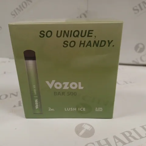 SEALED 10-PACK OF VOZOL BARR 500 E-CIGARETTES - LUSH ICE