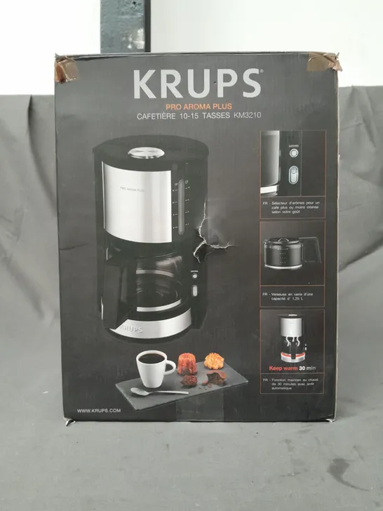 BOXED KRUPS PRO AROMA PLUS COFFEE MACHINE