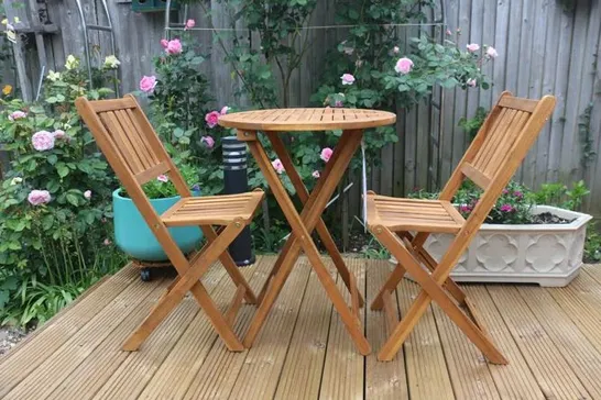 BOXED KASHMEIR BISTRO SET FSC 100% ACACIA WOOD NATURAL COLOUR (1 BOX)