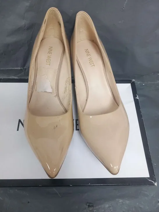 BOXED NINE WEST FLAX BLUSH PATENT SIZE 8