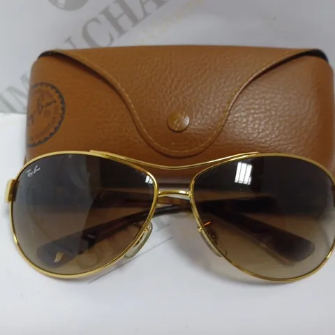 RAYBAN GOLD FRAME SUNGLASSES