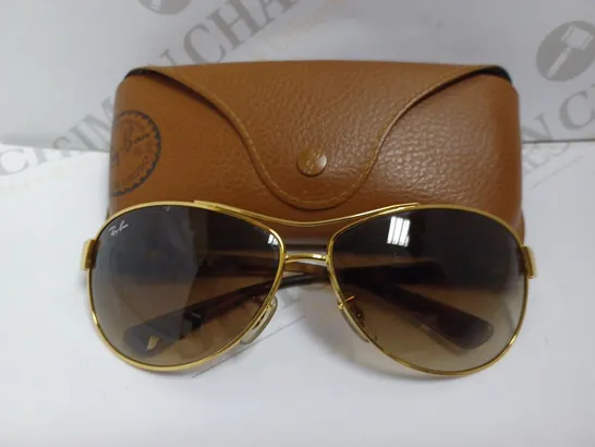 RAYBAN GOLD FRAME SUNGLASSES