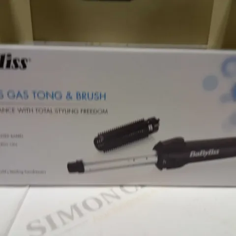 BOXED BABYLISS CORDLESS GAS TONG AND BRUSH