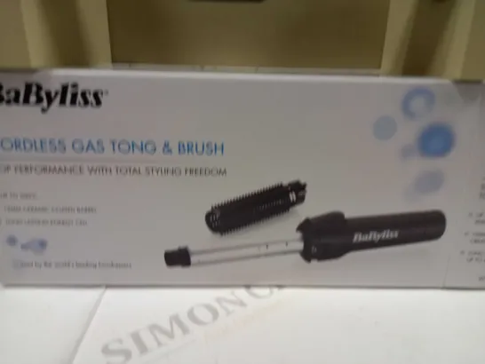 BOXED BABYLISS CORDLESS GAS TONG AND BRUSH