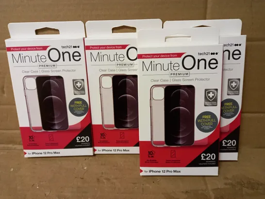 LOT OF 4 MINUTE ONE CLEAR CASES FOR IPHONE 12 PRO MAX