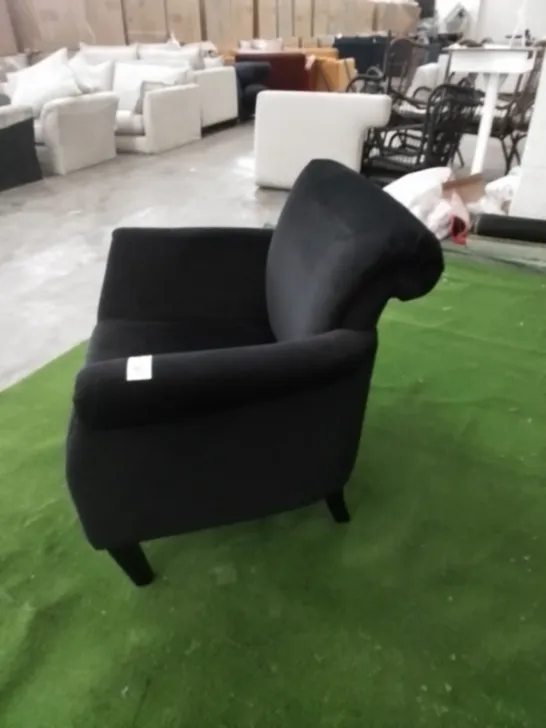 DESIGNER HARMONY BLACK VELVET ARM CHAIR