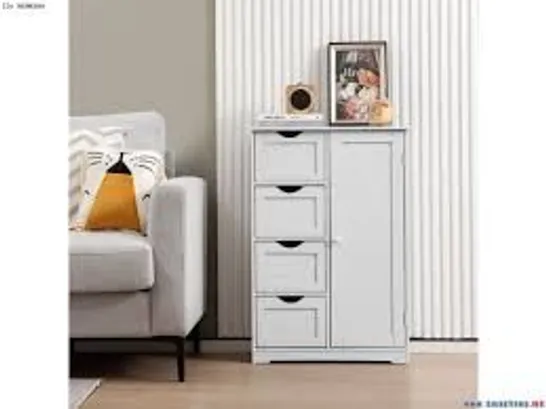 BOXED COSTWAY 4-DRAWER 1-DOOR STORAGE CHEST/CABINET - WHITE